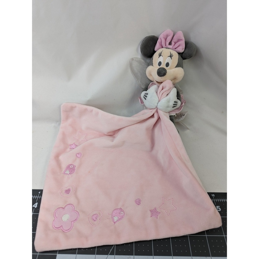 Disney Minnie Mouse Plush Lovey Security Blanket Pink Stuffed Animal Toy